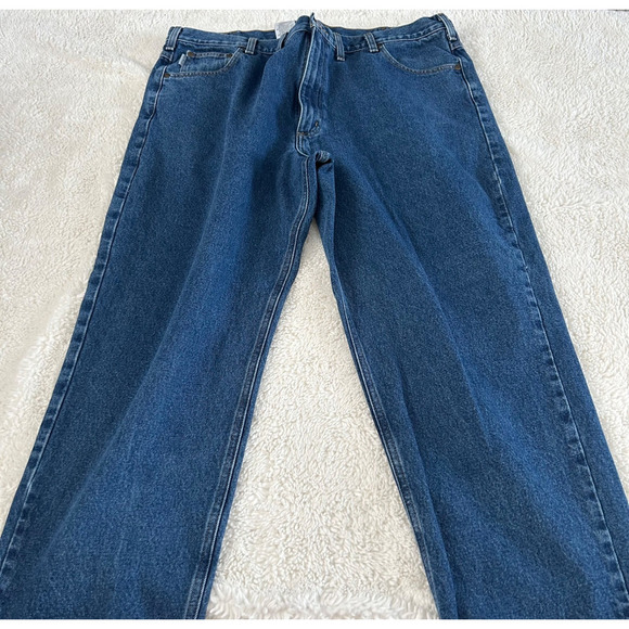 Mens Carhartt Jeans Relaxed Straight Leg Blue Denim Size 44x20 B17D8T Workwear - Picture 2 of 7